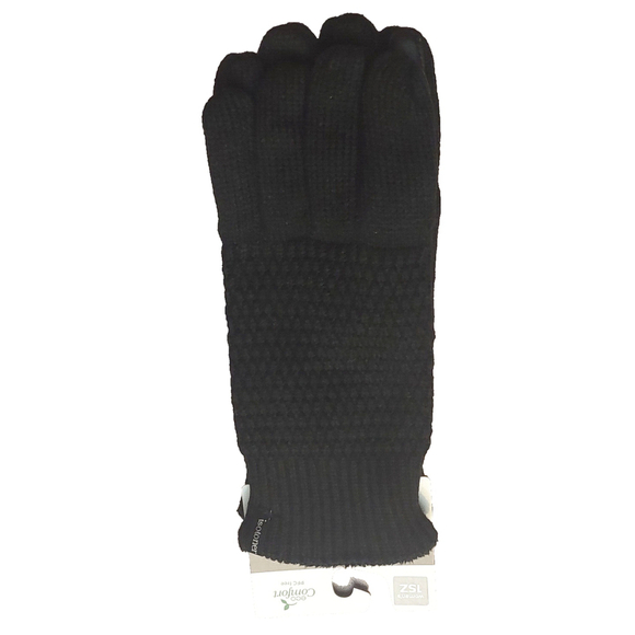 Isotoner Signature Black Textured Knit Water-Repellent Gloves Sz One Size - Picture 6 of 10